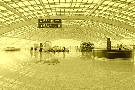 scene of T3 airport building in beijing in chinaのeditorial素材
