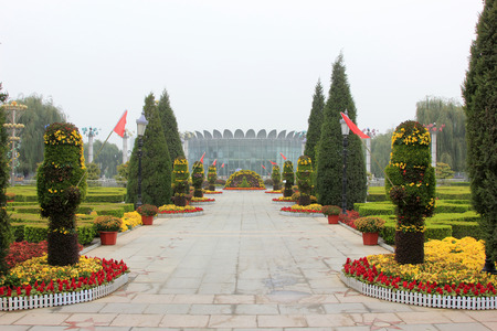 BEIJING - OCTOBER 23: Garden landscape architecture, on october 23, 2014, Beijing, China.のeditorial素材