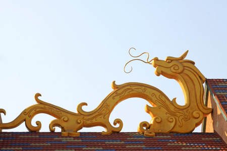FENGNAN CITY- NOVEMBER 18: Yellow dragon sculpture in a park, on november 18, 2014, Fengnan city,...