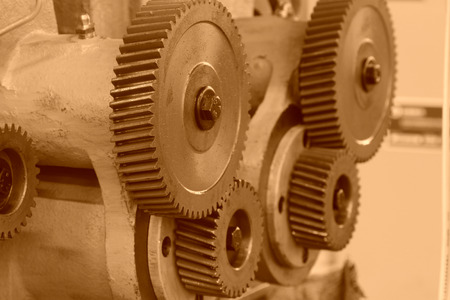 Mechanical equipment gear in a factory, closeup of pictures, north China