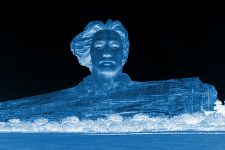 Changsha, April 12: Mao Zedong sculpture in orange Chau Tau on April 12, 2012, Changsha City, Hunan Province, china.のeditorial素材