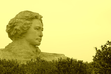Changsha, April 12: Mao Zedong sculpture in orange Chau Tau on April 12, 2012, Changsha City, Hunan Province, china.のeditorial素材