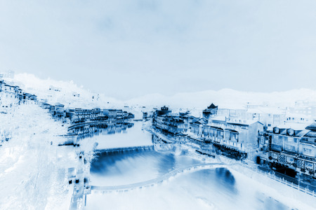 Phoenix County, April 15: Tuojiang River both banks night scenery on April 15, 2012, Phoenix County, Hunan Province, Chinaのeditorial素材