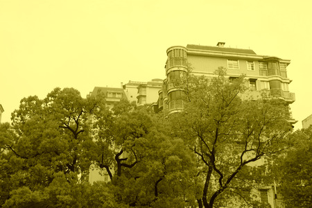 dweller building architecture landscape with green trees, south chinaのeditorial素材