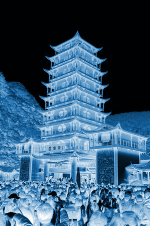 Zhangjiajie City, April 13: Wulingyuan landscape architecture on April 13, 2012, Zhangjiajie City, Hunan, Chinaのeditorial素材