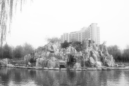 Aries Valley, High rise buildings and park landscape on April 21, 2012, Qian\'an city, Hebei Province, Chinaのeditorial素材