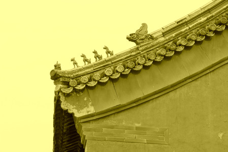 Eaves architecture scenery in the Eastern Royal Tombs of the Qing Dynasty on May 13, 2012, Zunhua City, Hebei Province, china.のeditorial素材