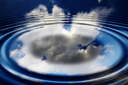 white cloud in the blue sky, Beautiful natural scenery, north chinaの写真素材