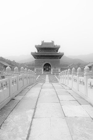 Zunhua, May 13: Shinto tablets pavilions and stone Bridge, Eastern Royal Tombs of the Qing Dynasty on May 13, 2012, Zunhua City, Hebei Province, china.のeditorial素材