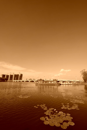 Photo pour humanistic landscape in a park in China - image libre de droit