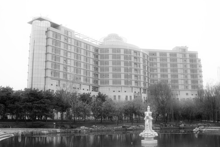 Aries Valley April High rise buildings and park landscape on April 21, 2012, Qian\'an city, Hebei Province, Chinaのeditorial素材