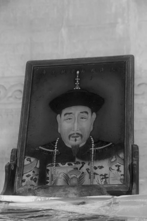 Zunhua, May 13: Qian Long emperor portrait in the Eastern Royal Tombs of the Qing Dynasty on May 13, 2012, Zunhua City, Hebei Province, china.のeditorial素材