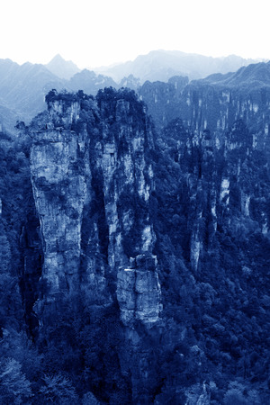 Zhangjiajie City, April 13: TianZi Mountain natural scenery on April 13, 2012, Zhangjiajie City, Hunan, Chinaのeditorial素材