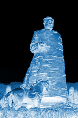 Zhangjiajie City, April 12: Statue of HeLong at HeLong Park on April 12, 2012, Zhangjiajie City, Hunan, Chinaのeditorial素材