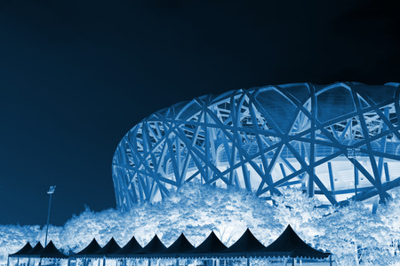 Beijing, June 9: Beijing National Stadium -- the bird's nest landscape architecture on June 9, 2012, beijing, chinaのeditorial素材