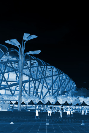Beijing, June 9: Beijing National Stadium -- the bird's nest landscape architecture on June 9, 2012, beijing, chinaのeditorial素材