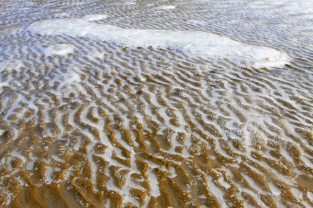 ice and snow natural landscape by the sea, closeup of photo