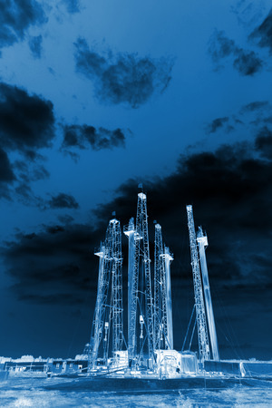 MaCheng July 12: Drilling derrick in MaCheng iron mine on July 12, 2012, Luannan County, Hebei Province, Chinaのeditorial素材