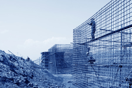 Sea water retaining engineering construction site, northern china