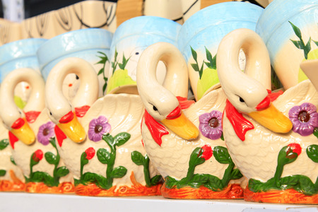 Swan formative flower potの写真素材