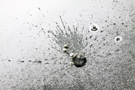 Radioactive texture in the ice surfaceの写真素材