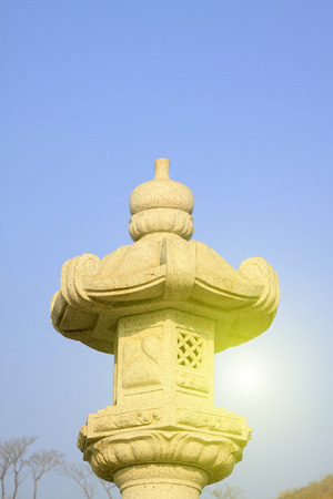 stone carving incense burner in a templeの写真素材