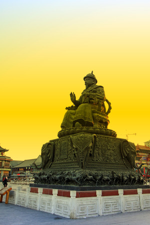 Hohhot City - May 2: Alatan Khan bronze statue in Hohhot DaZhao Temple, on May 2, 2015, Hohhot, Inner Mongolia autonomous region, Chinaのeditorial素材