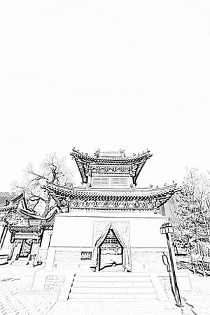 Hohhot City - February 5: Five Pagoda Temple Building scenery, on February 5, 2015, Hohhot city, Inner Mongolia autonomous region, Chinaの写真素材