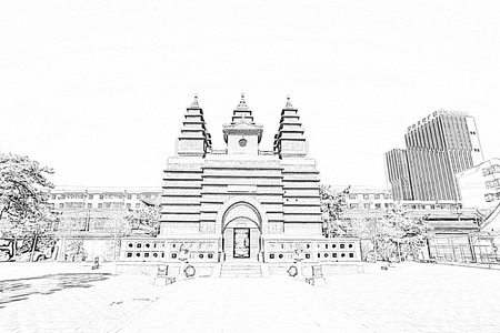 Hohhot City - February 5: Sarira pagoda building landscape in the Five Pagoda Temple, on February 5, 2015, Hohhot city, Inner Mongolia autonomous region, Chinaのeditorial素材