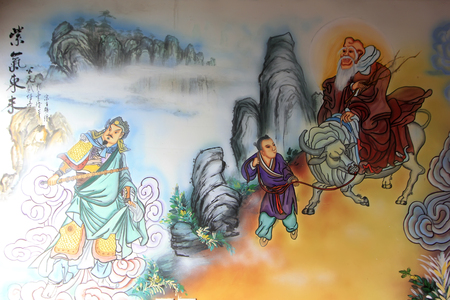 Hohhot City - February 6: Beautiful paintings in the Mammon temple, on February 6, 2015, Hohhot city, Inner Mongolia autonomous region, Chinaのeditorial素材