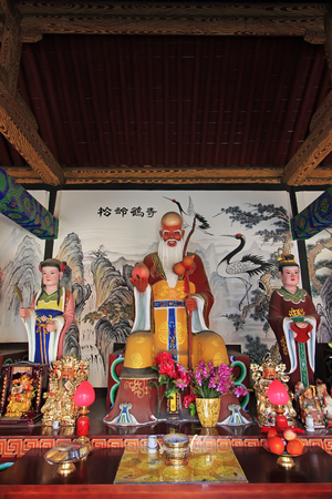 Hohhot City - February 6: Longevity gods sculpture in mammon temple, on February 6, 2015, Hohhot city, Inner Mongolia autonomous region, Chinaのeditorial素材