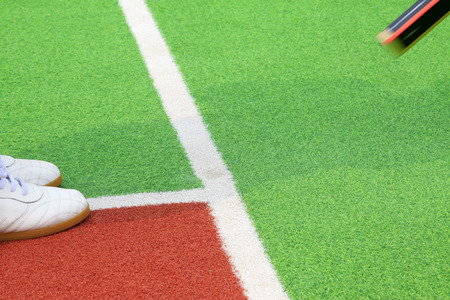 Chinese gate ball and athlete's foot, closeup of photo