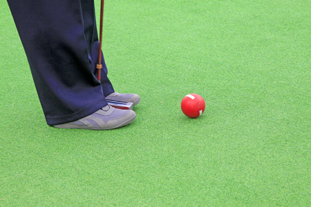 Chinese gate ball and athlete's legs, closeup of photoのeditorial素材
