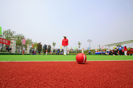 Luannan County - May 8: sportsman in Chinese gate ball match scene, on May 8, 2015, Luannan County, Hebei Province, China.のeditorial素材