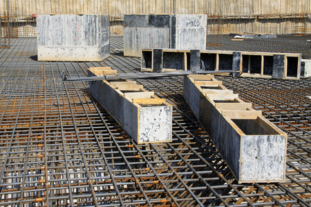 Reinforced concrete casting framework on the construction siteのeditorial素材