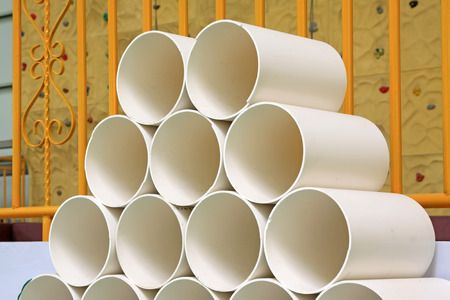 Polyethylene plastic pipe, closeup of photo