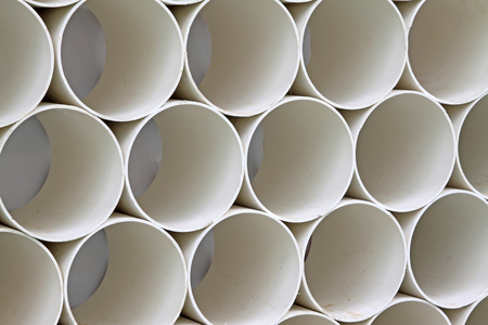 Polyethylene plastic pipe, closeup of photoの写真素材