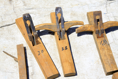 China's traditional woodworking planer tool, closeup of photo