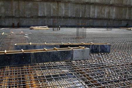Reinforced concrete casting framework on the construction site
