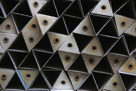 triangle device stack together, closeup of photoの写真素材