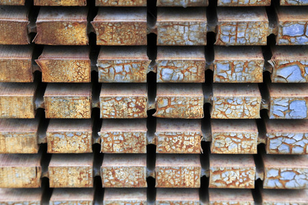 paint peeling metal parts, closeup of photoの写真素材