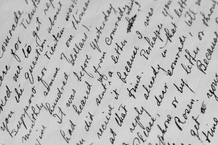 LETING COUNTY - MARCH 9: Li dazhao handwritten letters in the li dazhao memorial hall, on march 9, 2014, Leting county, hebei province, China.のeditorial素材