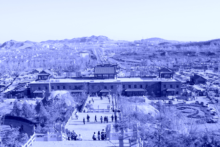 JI COUNTY - APRIL 5: Tourists visit Panshan Mountain scenic spot, April 5, 2014, ji county, tianjin,...