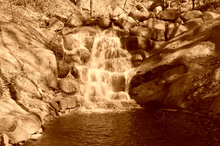 waterfall in a geological park, north chinaの写真素材