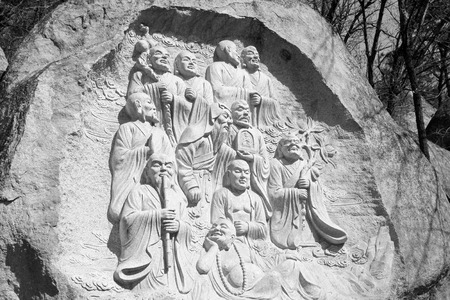 buddha in a temple, closeup of photo