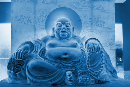 Chinese traditional style Maitreya statue, tianjin, chinaの写真素材