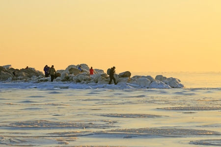 seaside scenery, beidaihe, Chinaのeditorial素材