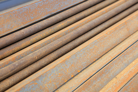 angle iron in the construction siteの写真素材