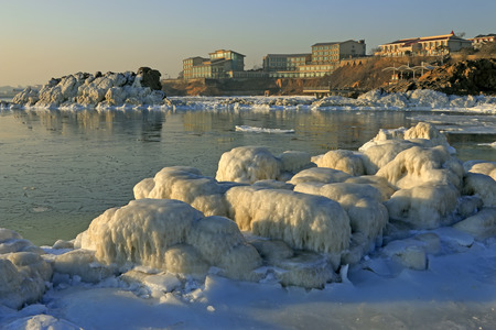 seaside scenery, beidaihe, Chinaのeditorial素材