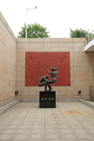 Tangshan City - July 8: Character sculpture, Tangshan earthquake museum, on July 8, 2016, Tangshan city, Hebei province, Chinaのeditorial素材